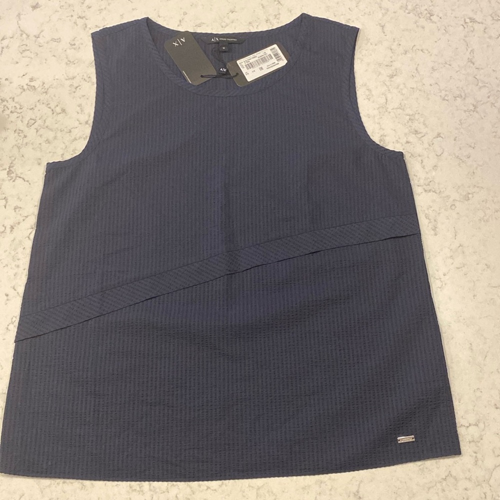 Armani Exchange navy blue lightweight sleeveless top Sz M NWTs style: 3LYH44